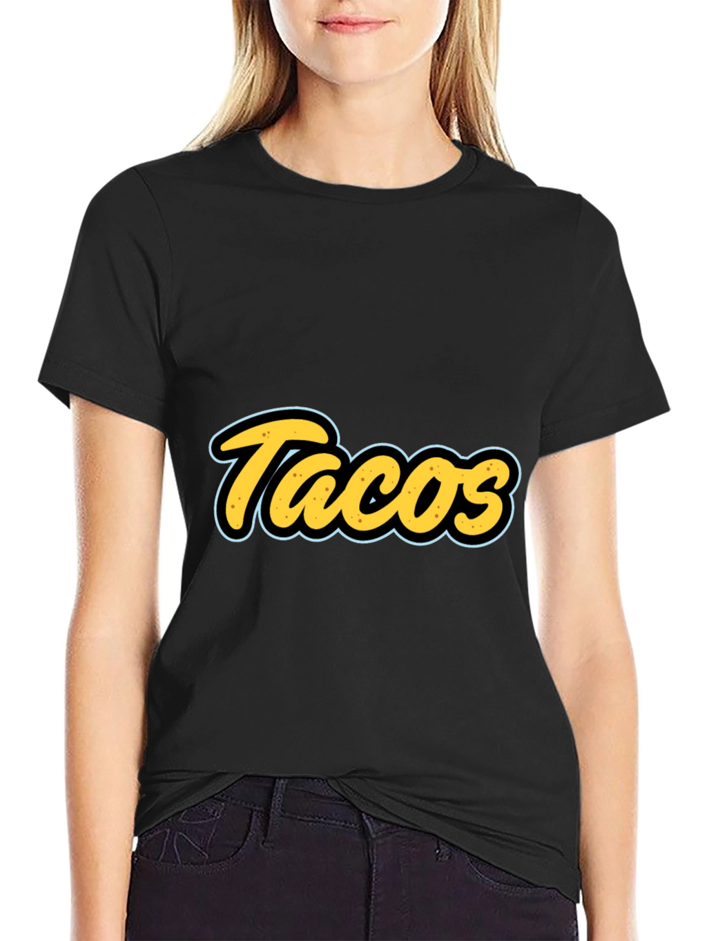 Tacos Graphic T-Shirt - Black Casual