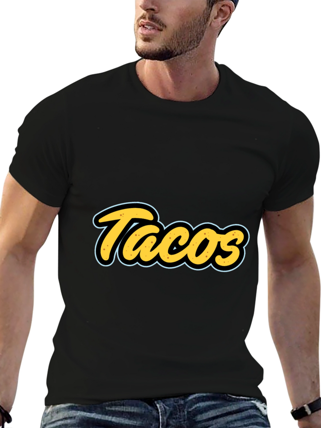 Tacos Graphic T-Shirt - Black Casual