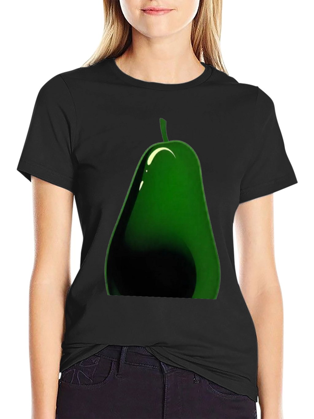 Avocado Graphic Black T-Shirt - Casual Fruit Tee