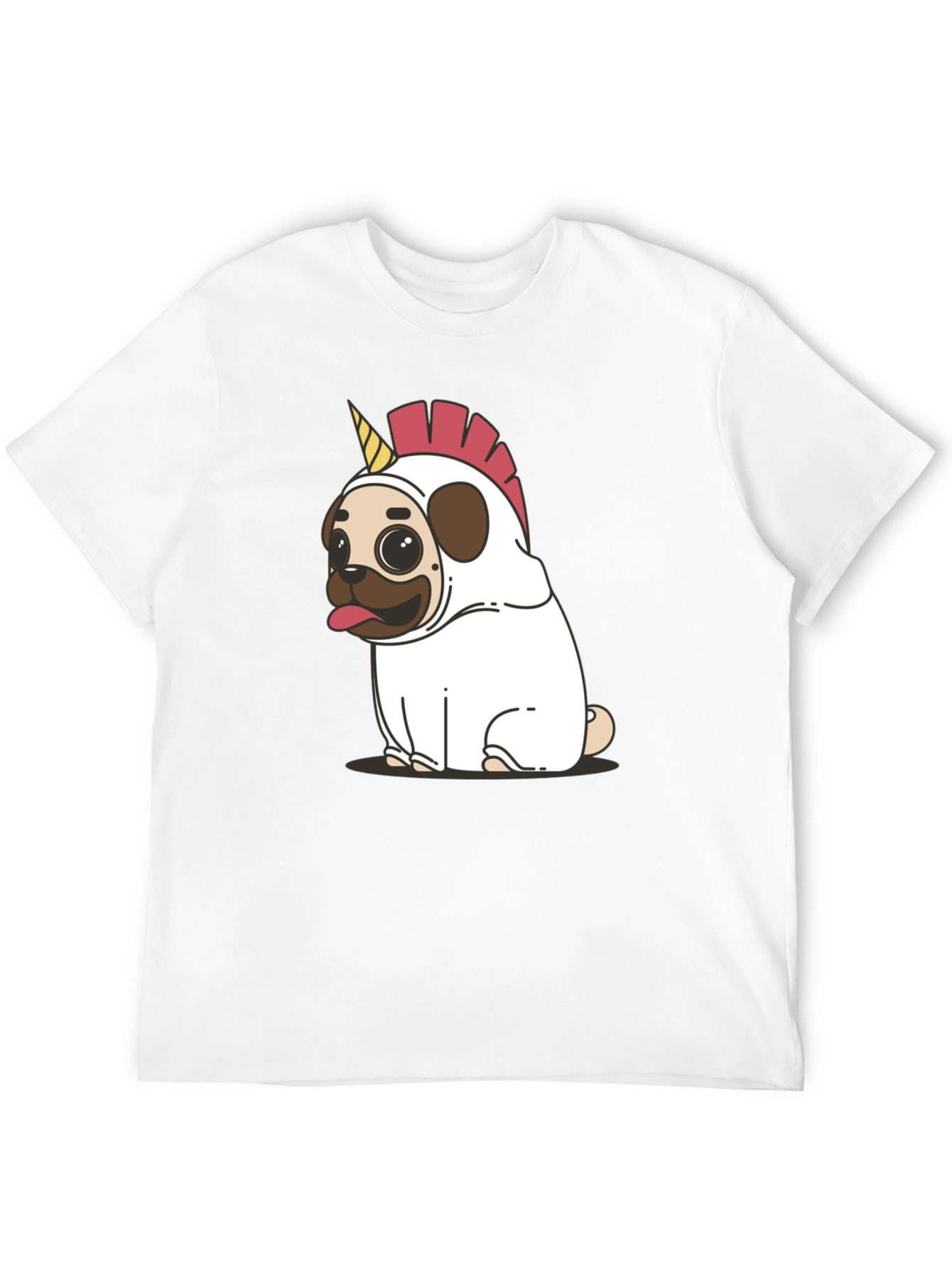 Pug Unicorn Costume Black T-Shirt