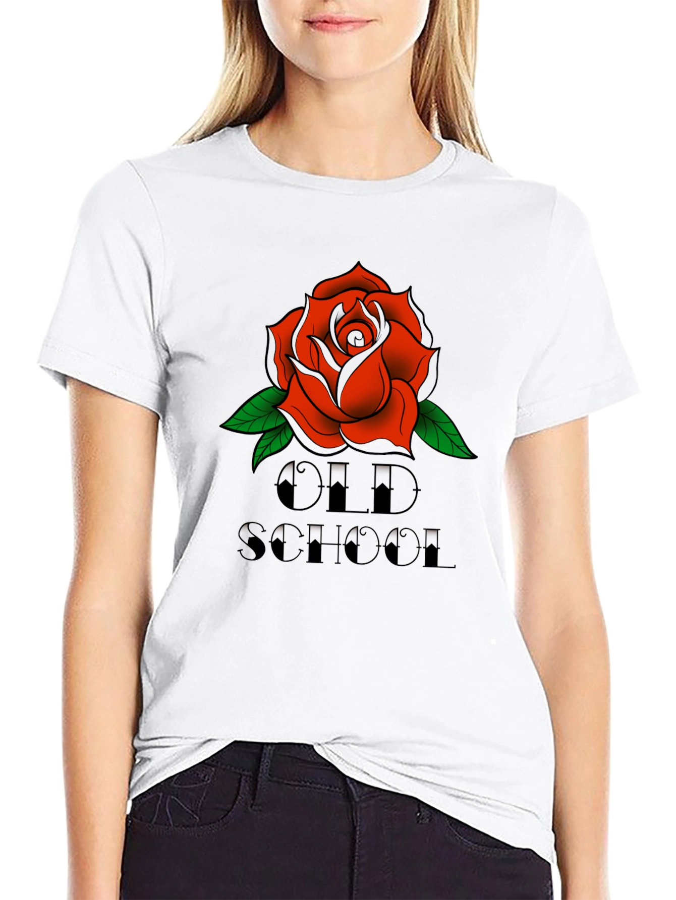 Old School Rose Tattoo Graphic T-Shirt
