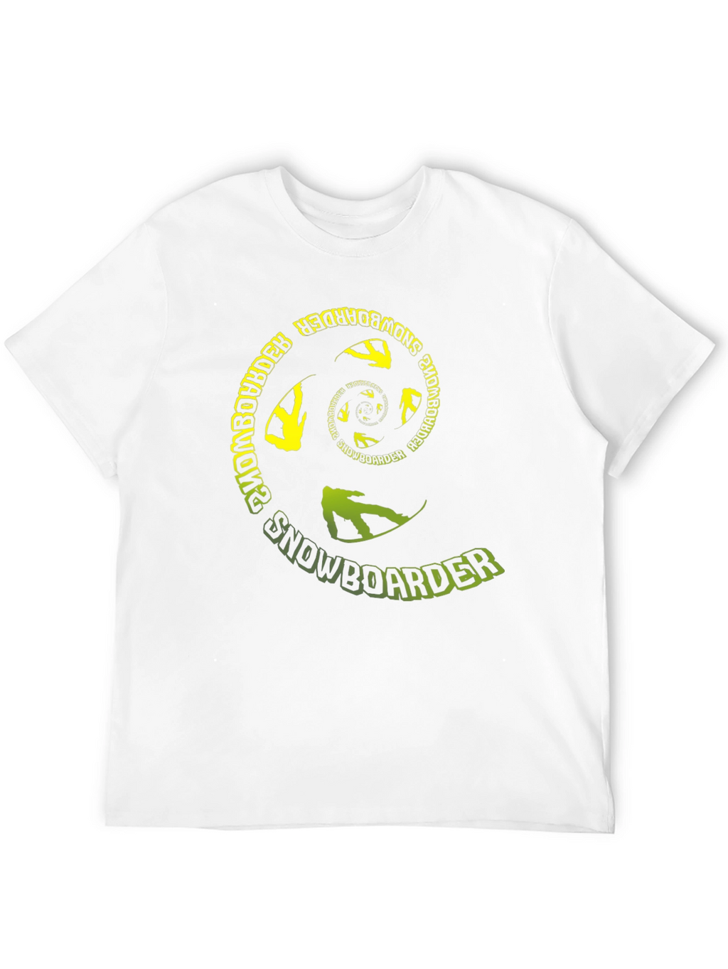 Snowboarder Spiral Graphic T-Shirt - Black