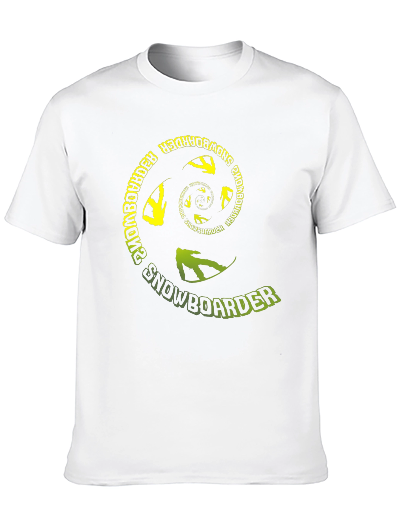 Snowboarder Spiral Graphic T-Shirt - Black
