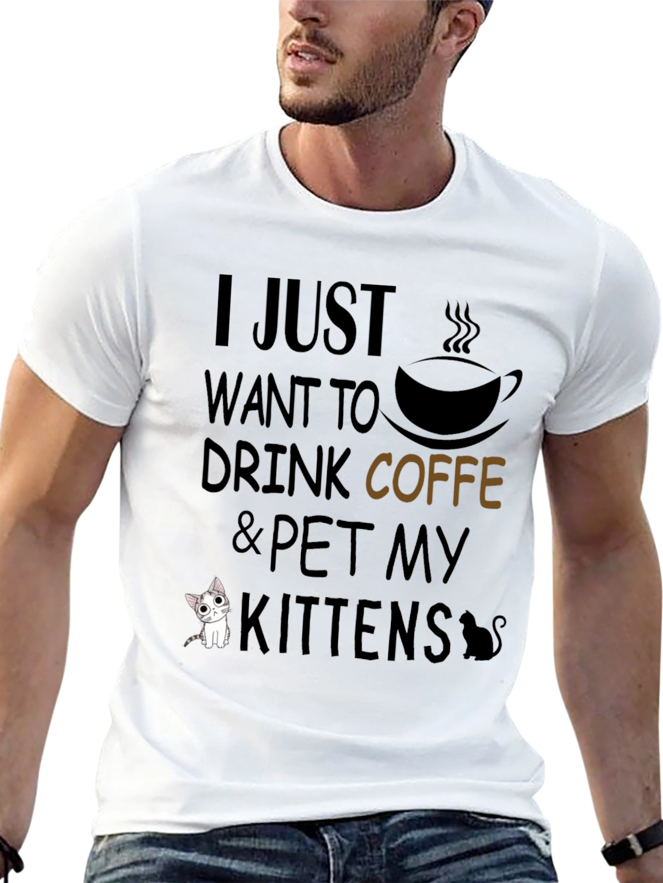 Coffee and Kittens Graphic T-Shirt
