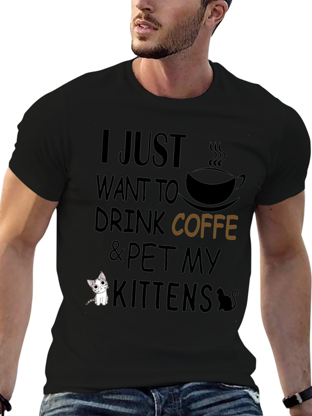 Coffee and Kittens Graphic T-Shirt