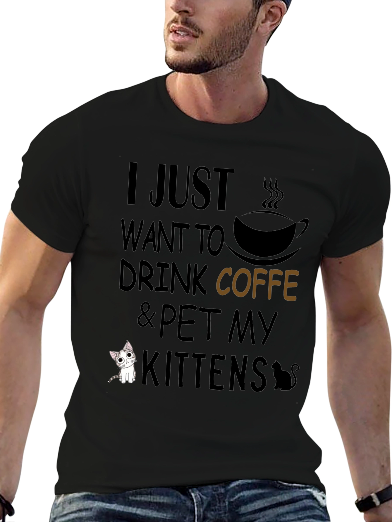 Coffee and Kittens Graphic T-Shirt