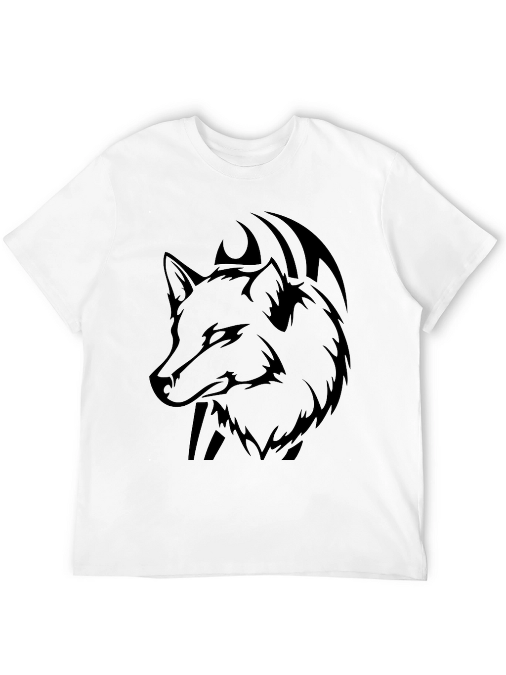 Wolf Graphic Black T-Shirt - Mens Casual Tee
