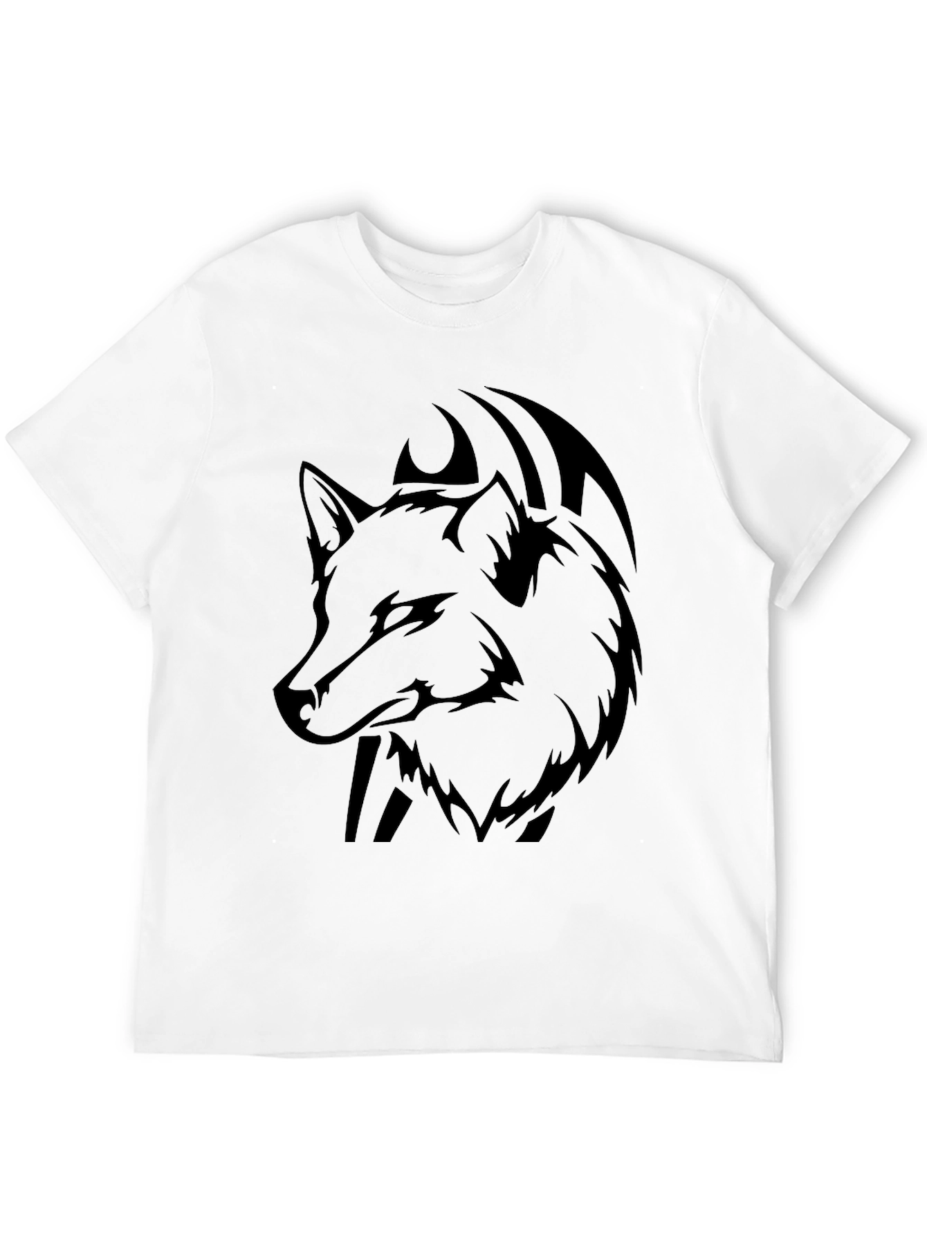Wolf Graphic Black T-Shirt - Mens Casual Tee