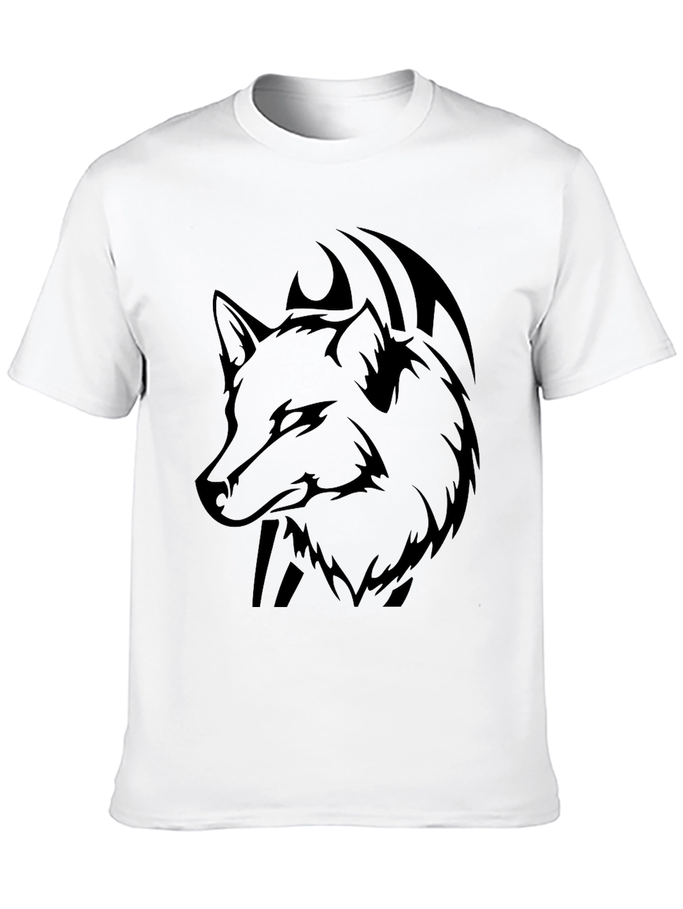 Wolf Graphic Black T-Shirt - Mens Casual Tee