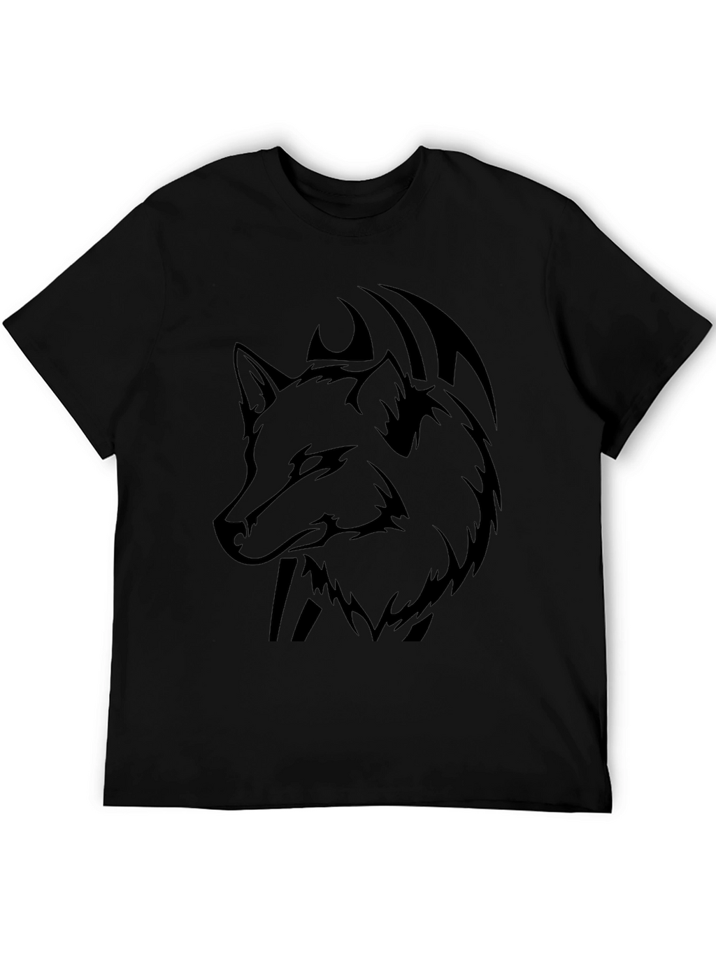 Wolf Graphic Black T-Shirt - Mens Casual Tee