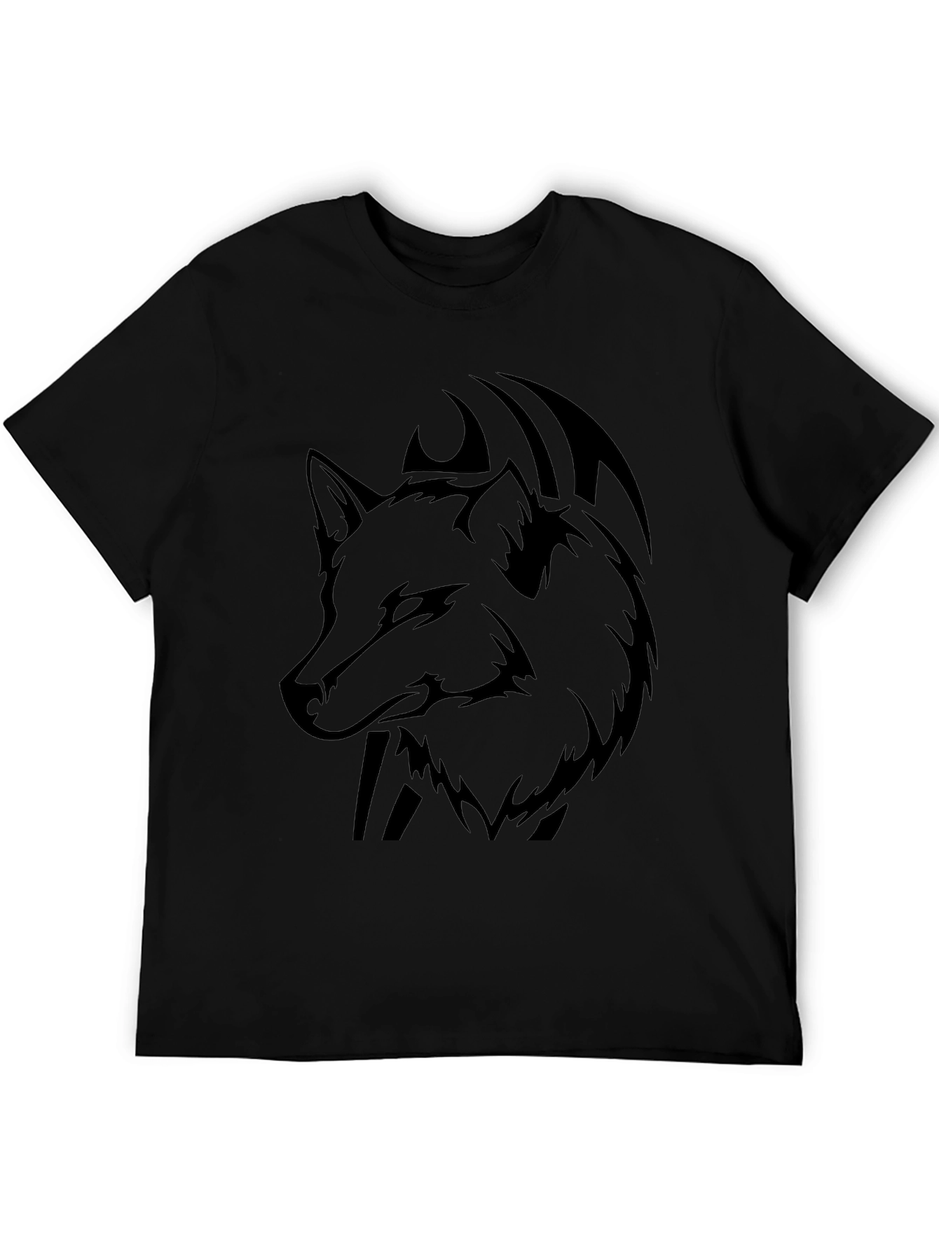 Wolf Graphic Black T-Shirt - Mens Casual Tee