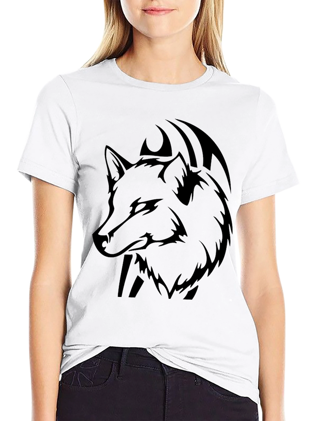 Wolf Graphic Black T-Shirt - Mens Casual Tee