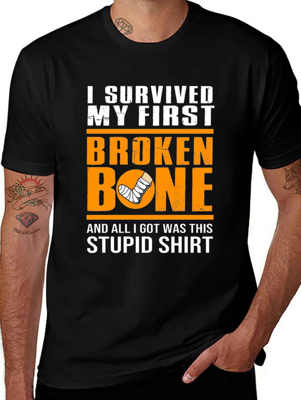 Funny Broken Bone T-Shirt - I Survived My First