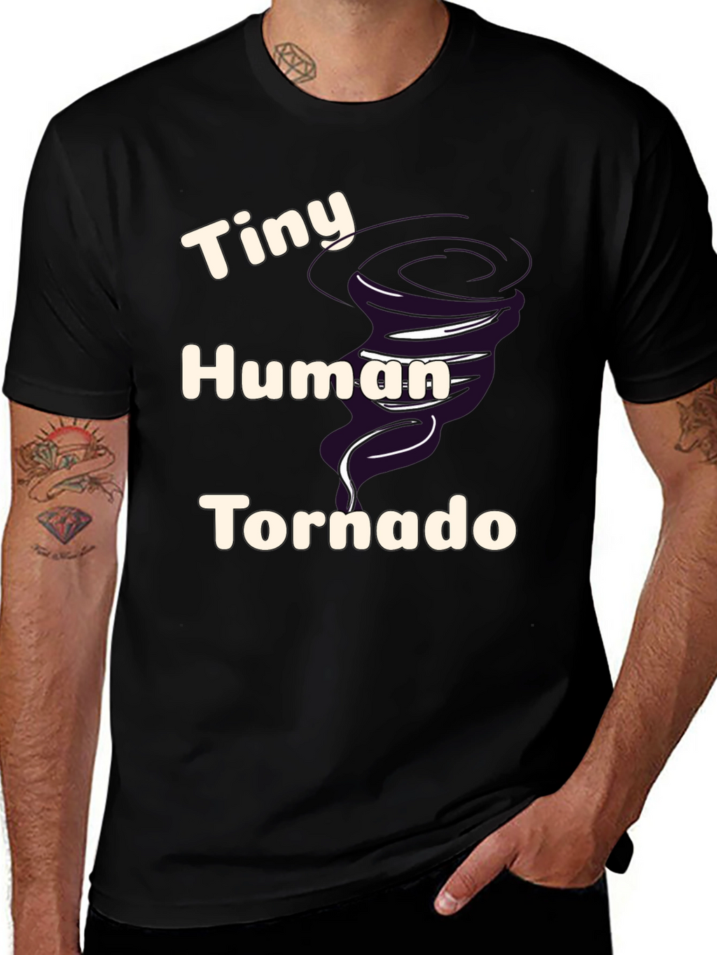 Tiny Human Tornado Graphic Tee - Black