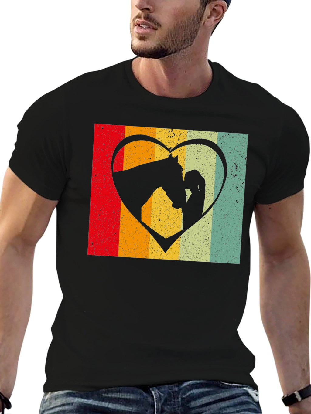 Retro Horse & Girl Heart Tee