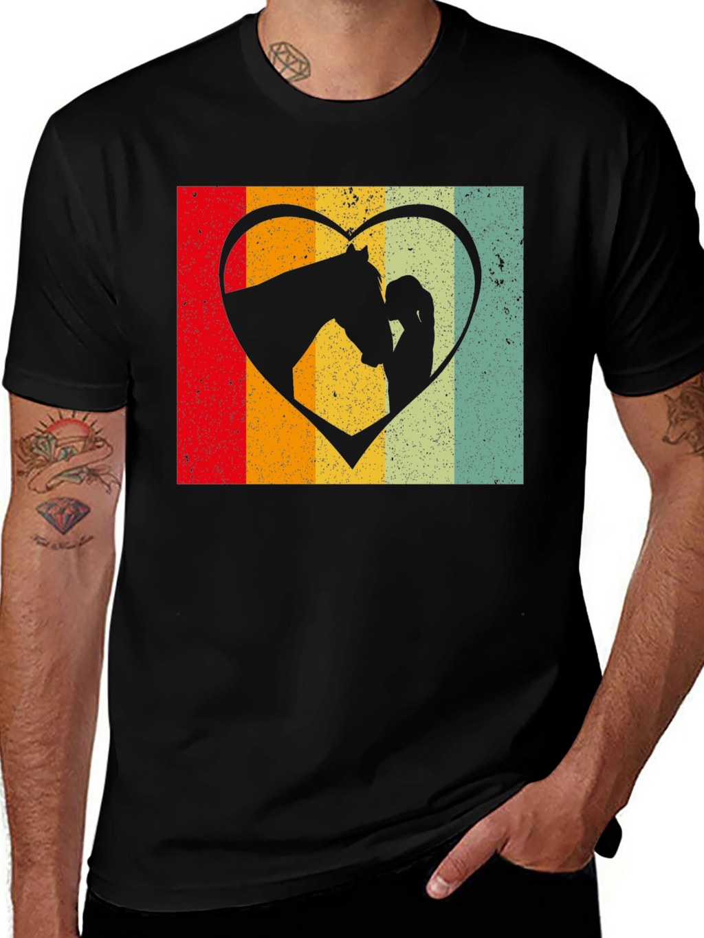 Retro Horse & Girl Heart Tee