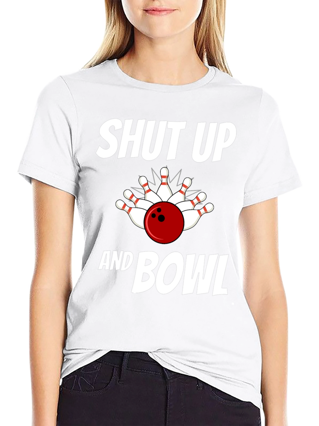 Shut Up and Bowl T-Shirt Bowling Strike Design
