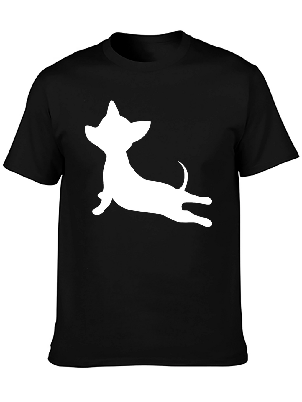 Chihuahua Silhouette T-Shirt - Casual Black Tee