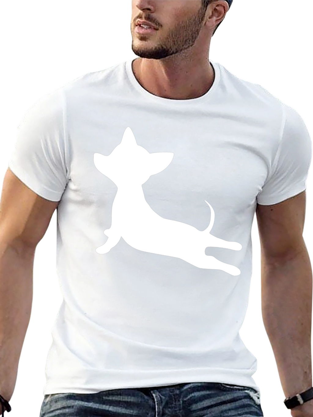 Chihuahua Silhouette T-Shirt - Casual Black Tee