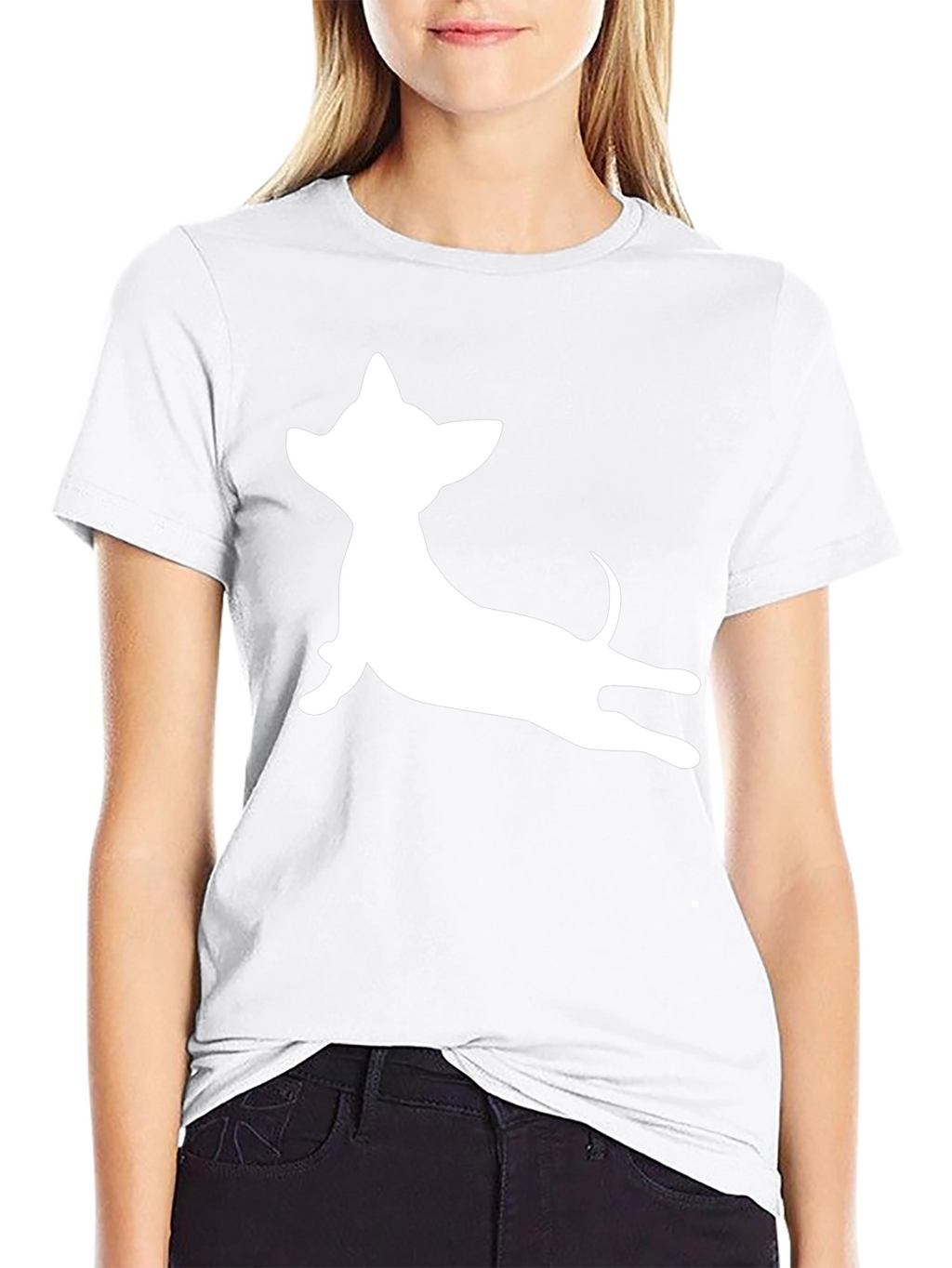 Chihuahua Silhouette T-Shirt - Casual Black Tee