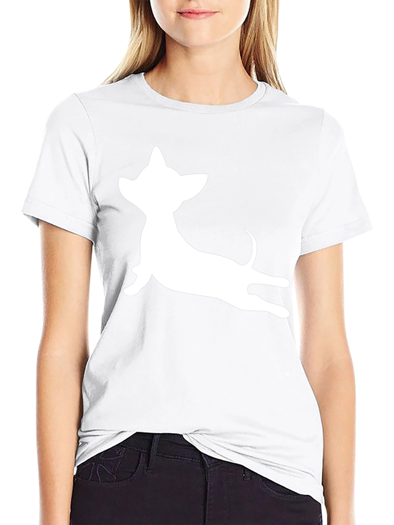 Chihuahua Silhouette T-Shirt - Casual Black Tee