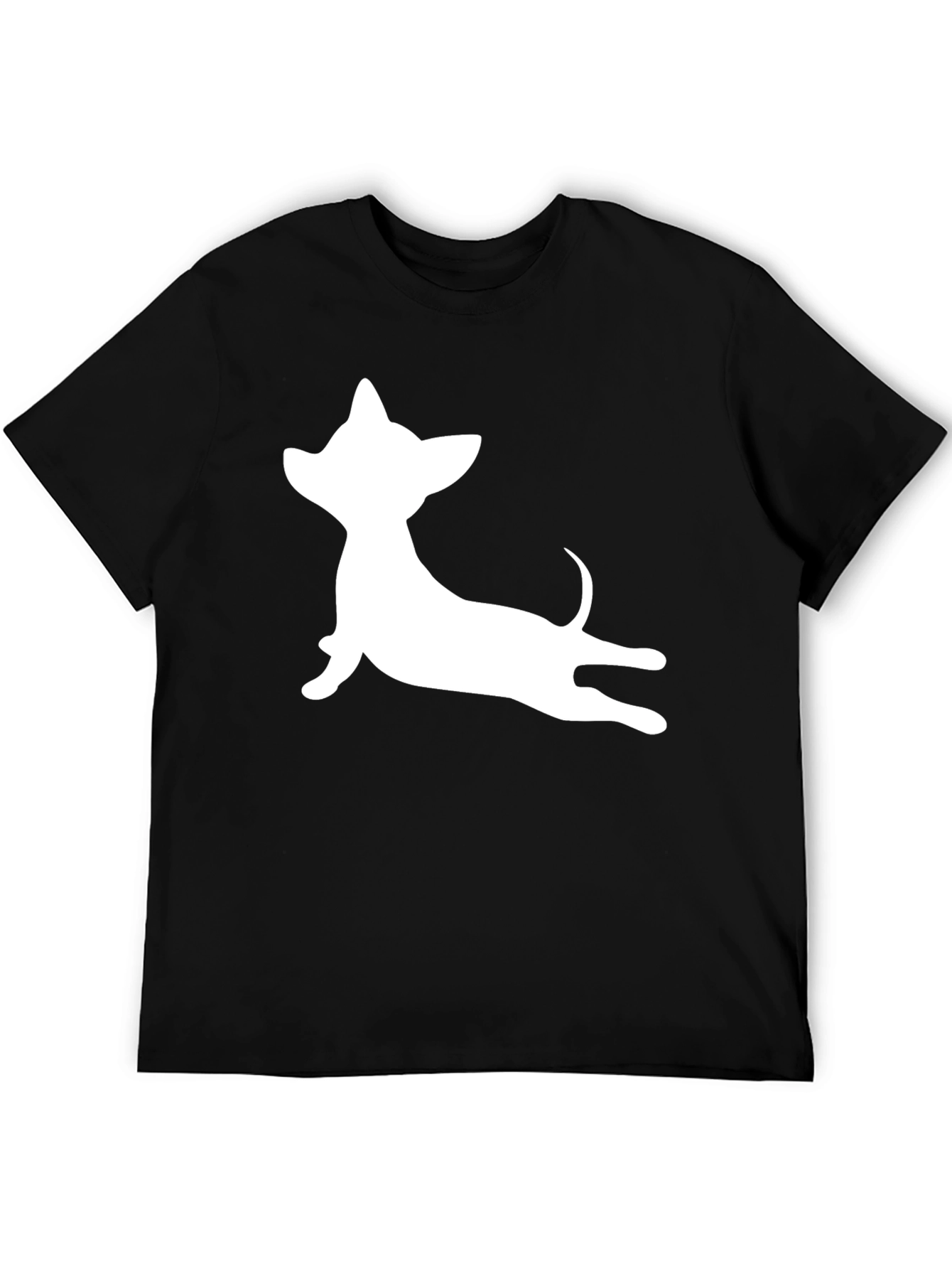 Chihuahua Silhouette T-Shirt - Casual Black Tee