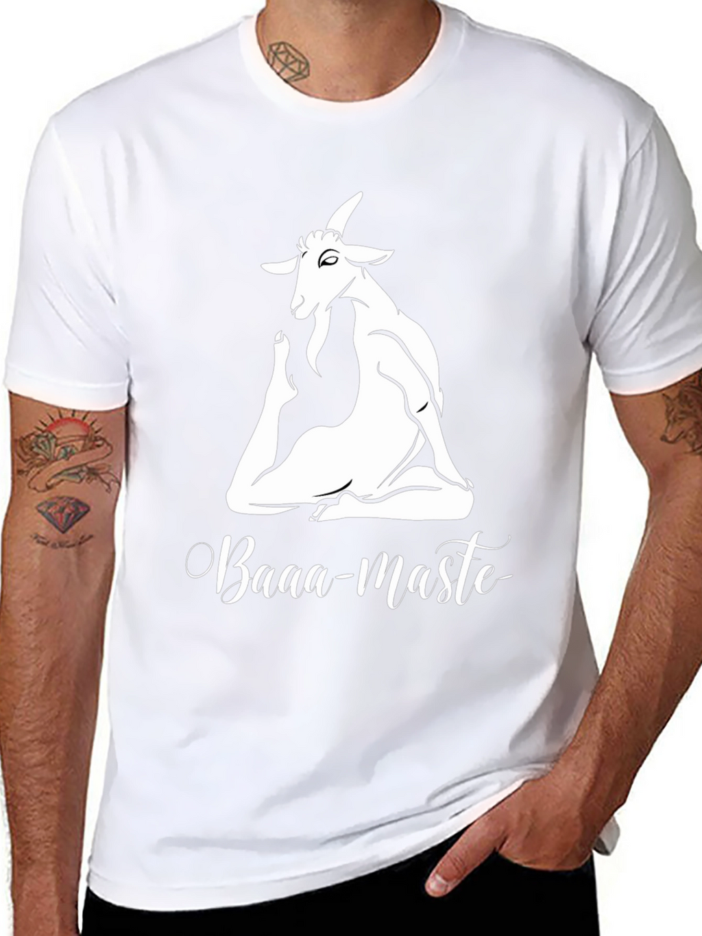 Yoga Goat Tee: Baaa-maste Black T-Shirt