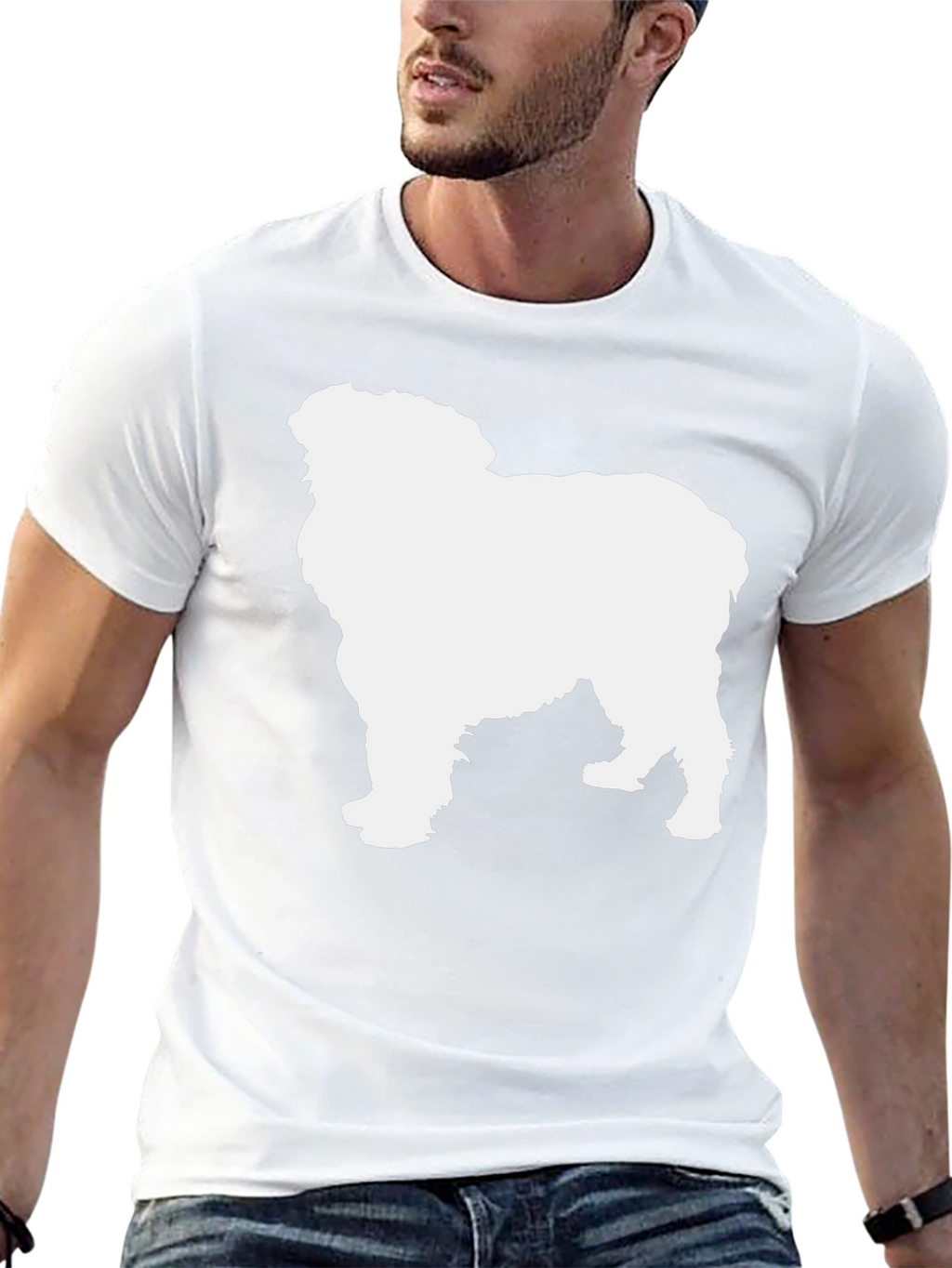 Dog Silhouette T-Shirt - Black Cotton Tee
