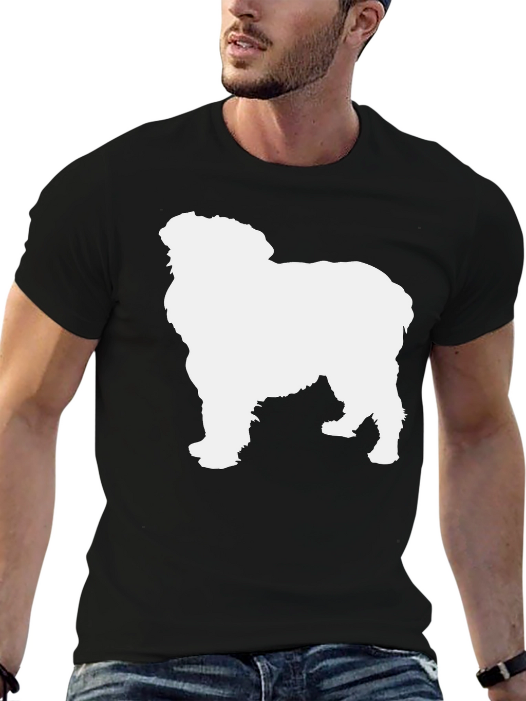 Dog Silhouette T-Shirt - Black Cotton Tee