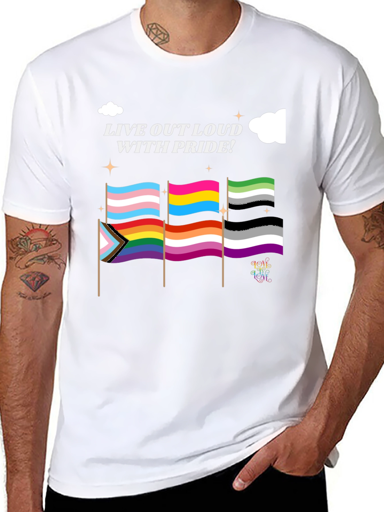 Pride Flags Graphic Tee - Live Out Loud
