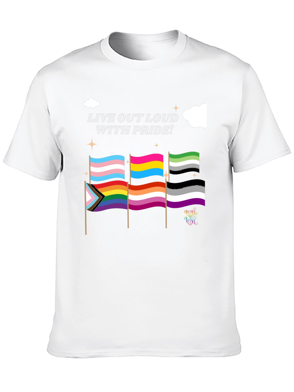 Pride Flags Graphic Tee - Live Out Loud