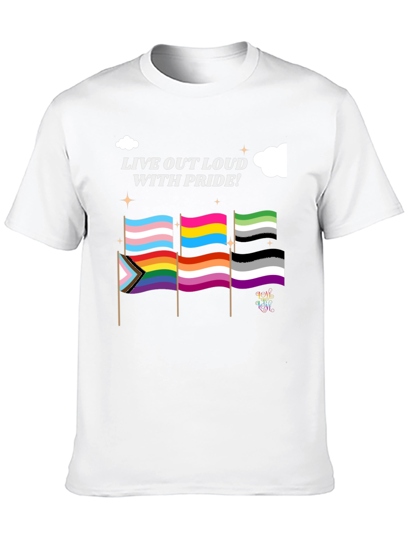 Pride Flags Graphic Tee - Live Out Loud