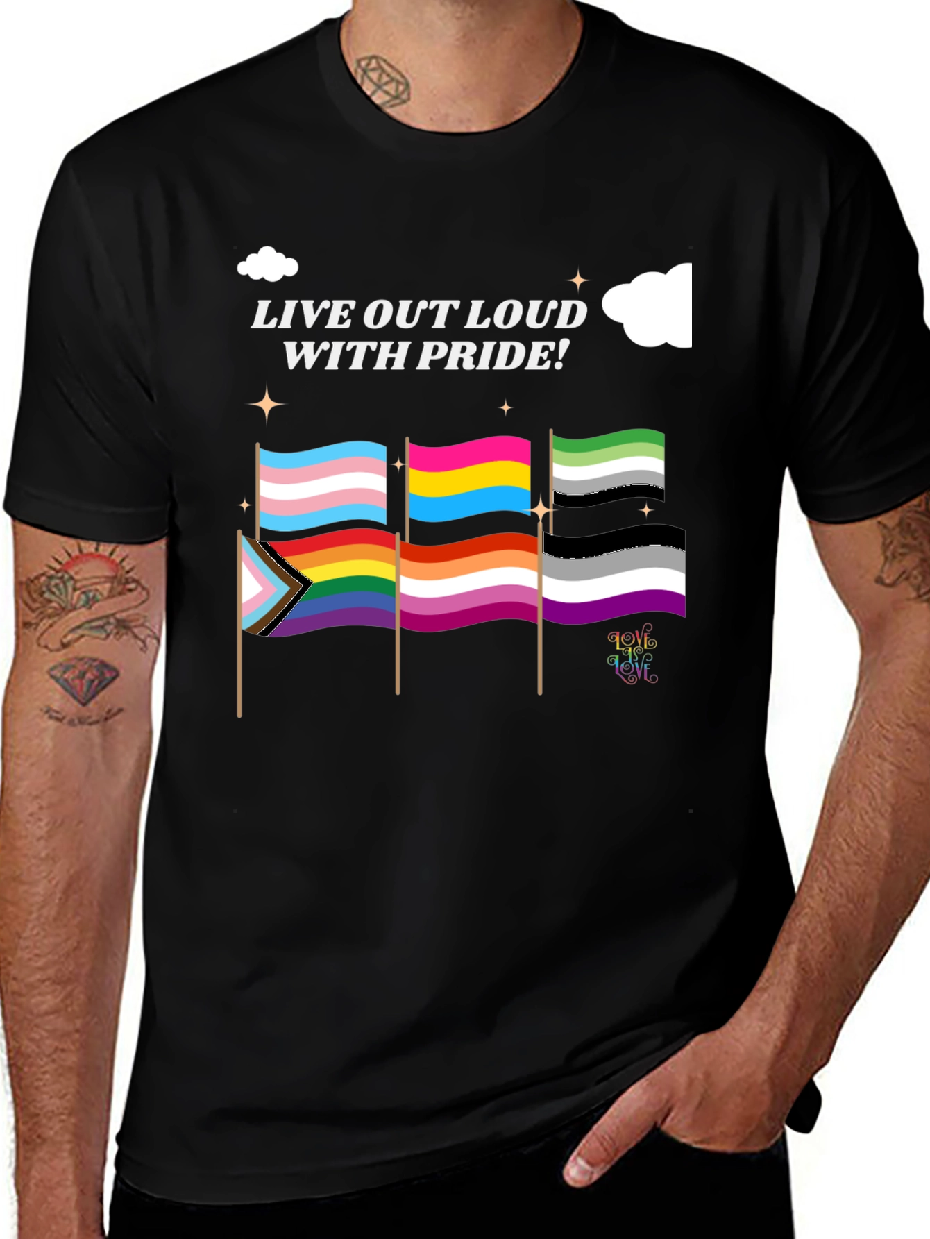 Pride Flags Graphic Tee - Live Out Loud