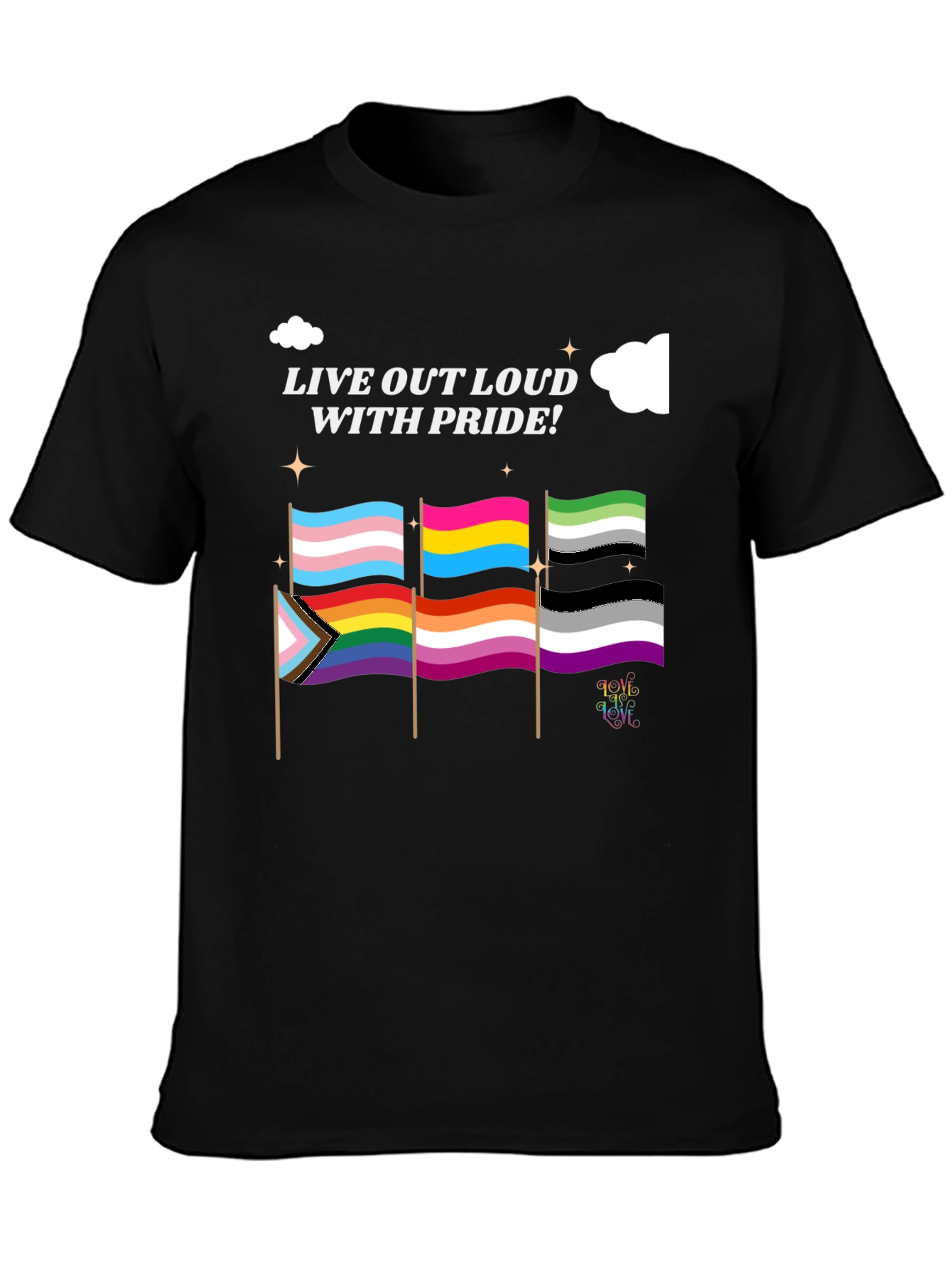 Pride Flags Graphic Tee - Live Out Loud