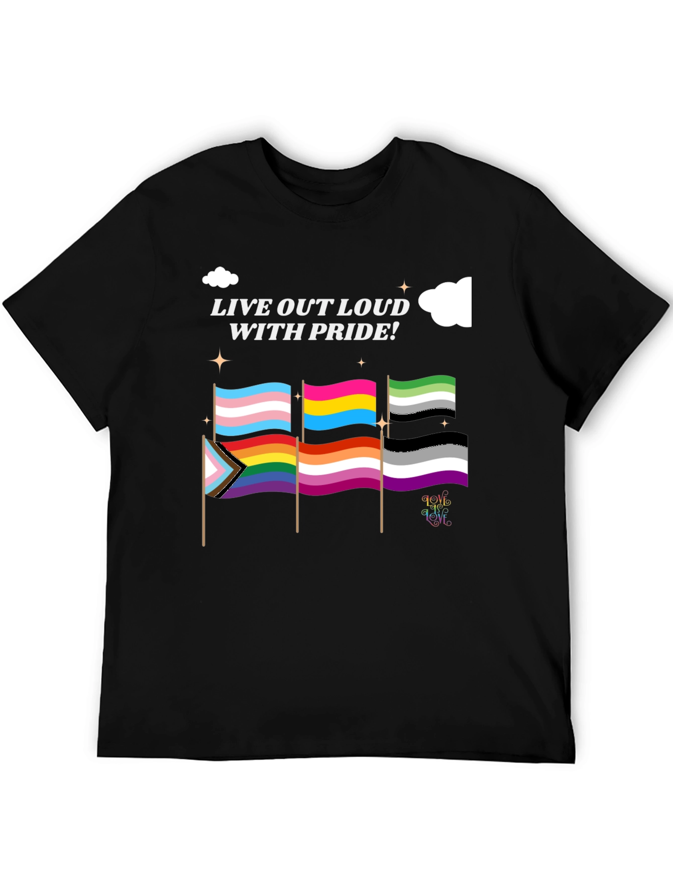 Pride Flags Graphic Tee - Live Out Loud