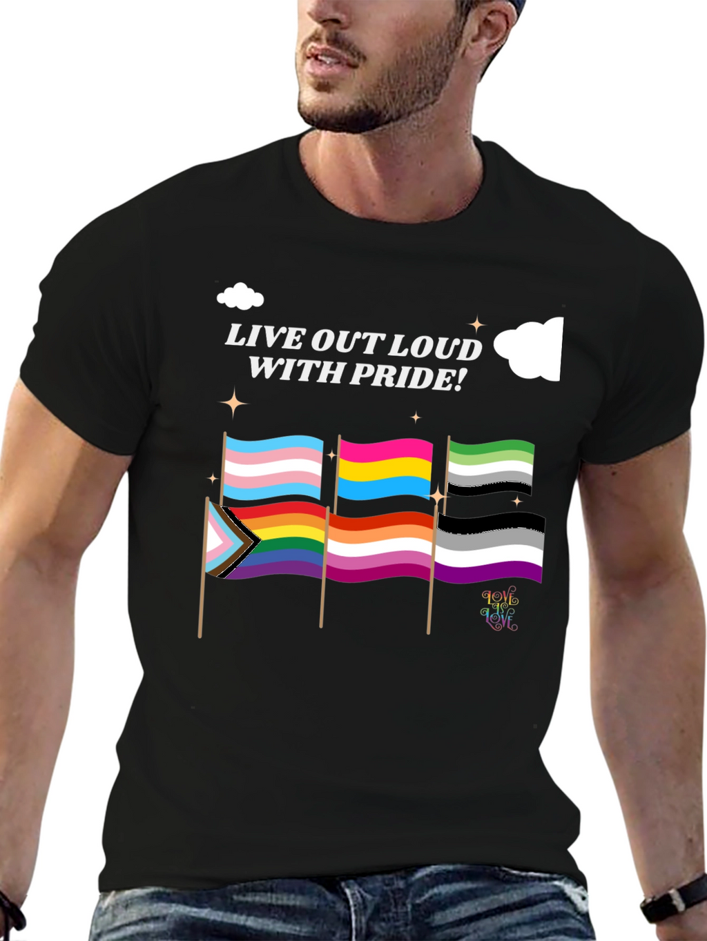 Pride Flags Graphic Tee - Live Out Loud