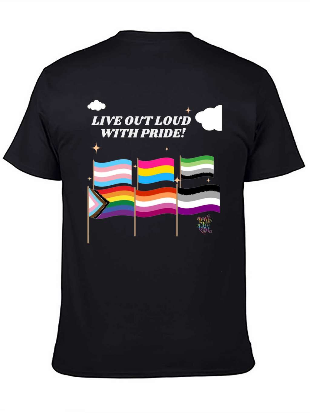 Pride Flags Graphic Tee - Live Out Loud