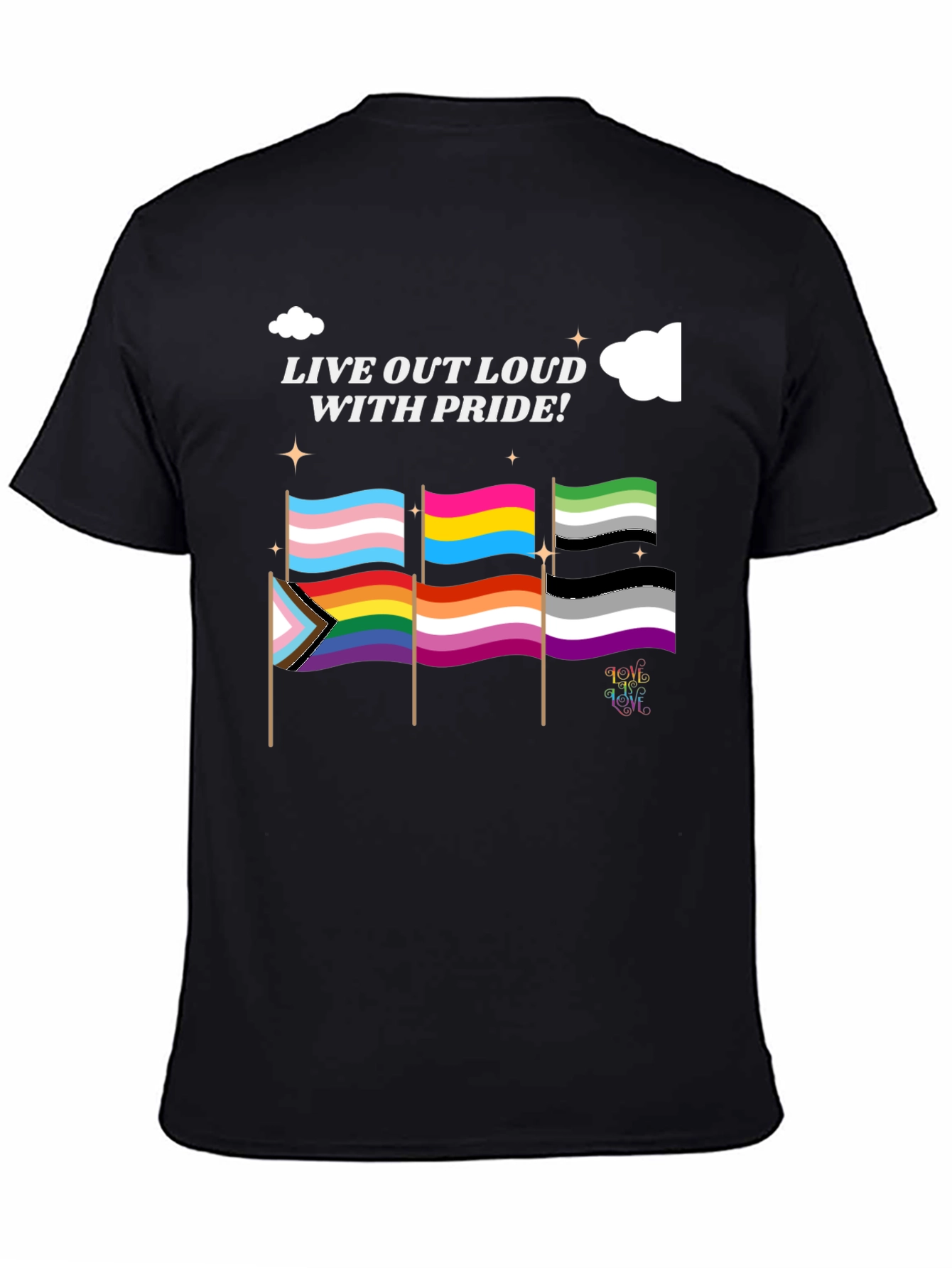 Pride Flags Graphic Tee - Live Out Loud