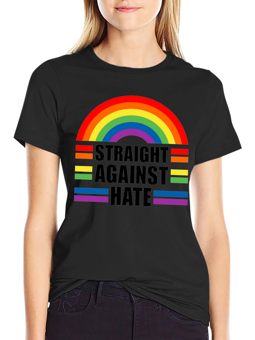 Straight Against Hate Rainbow T-Shirt