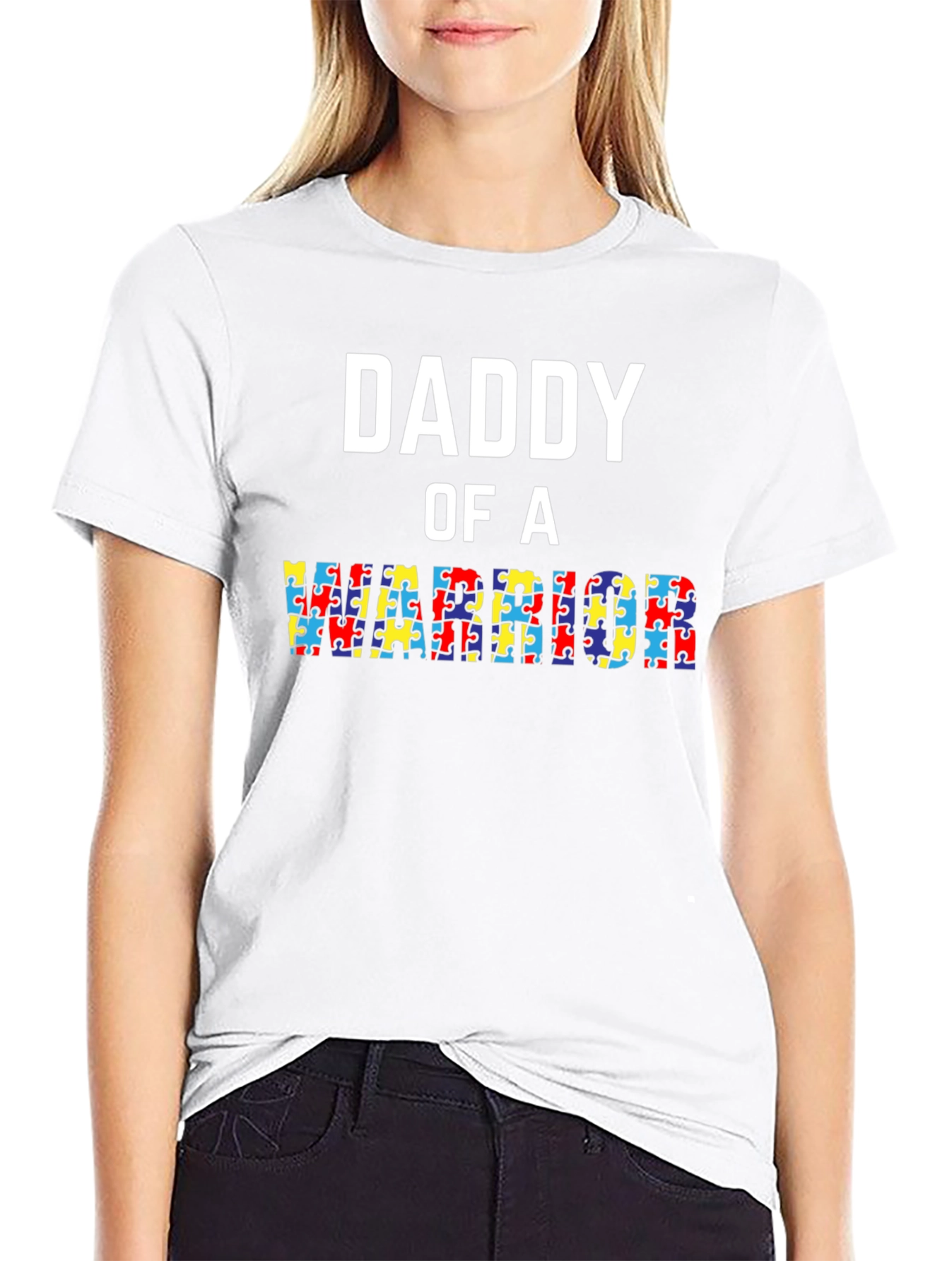 Daddy of a Warrior Autism Awareness T-Shirt