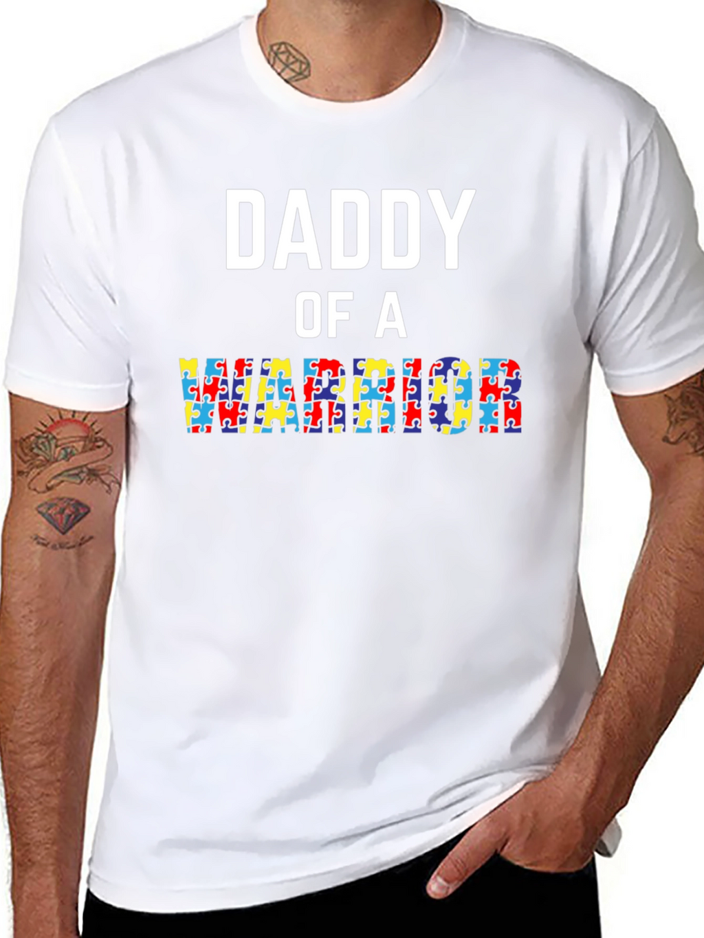 Daddy of a Warrior Autism Awareness T-Shirt