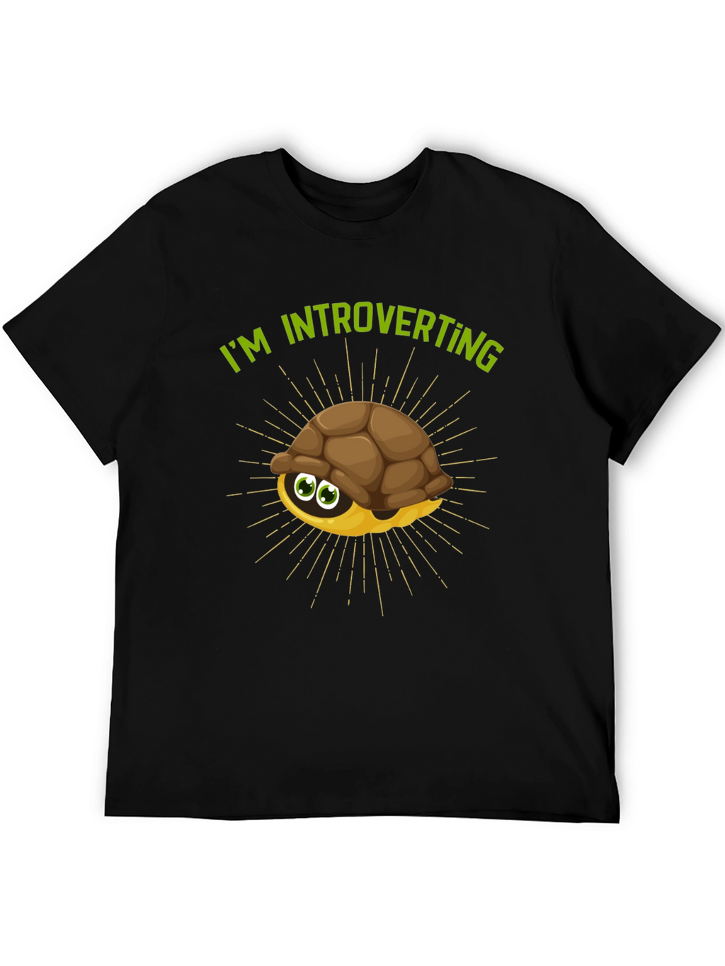 Introverting Turtle Graphic Tee - Black