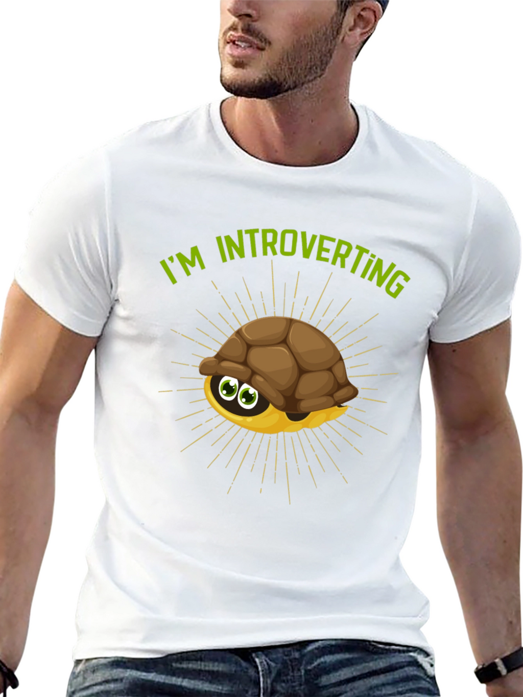 Introverting Turtle Graphic Tee - Black