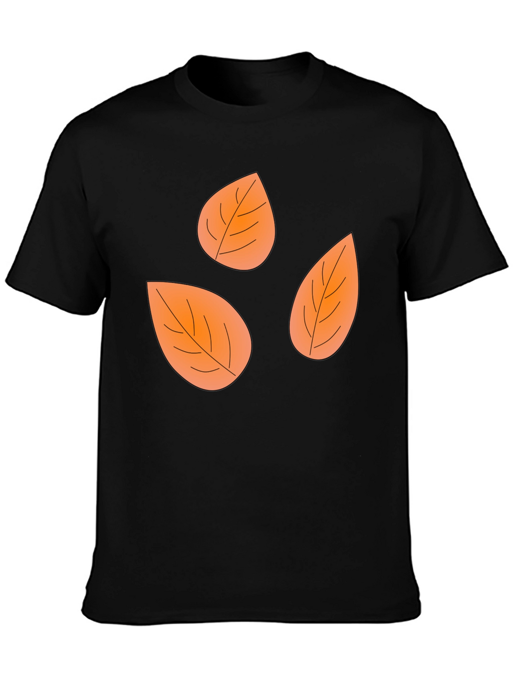 Fall Leaves Black Graphic Tee Shirt