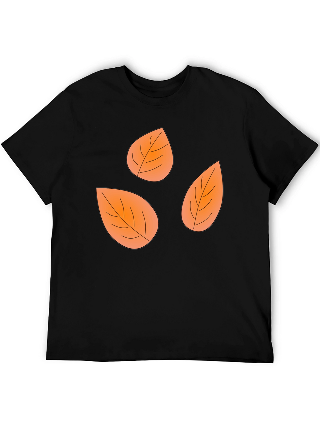 Fall Leaves Black Graphic Tee Shirt
