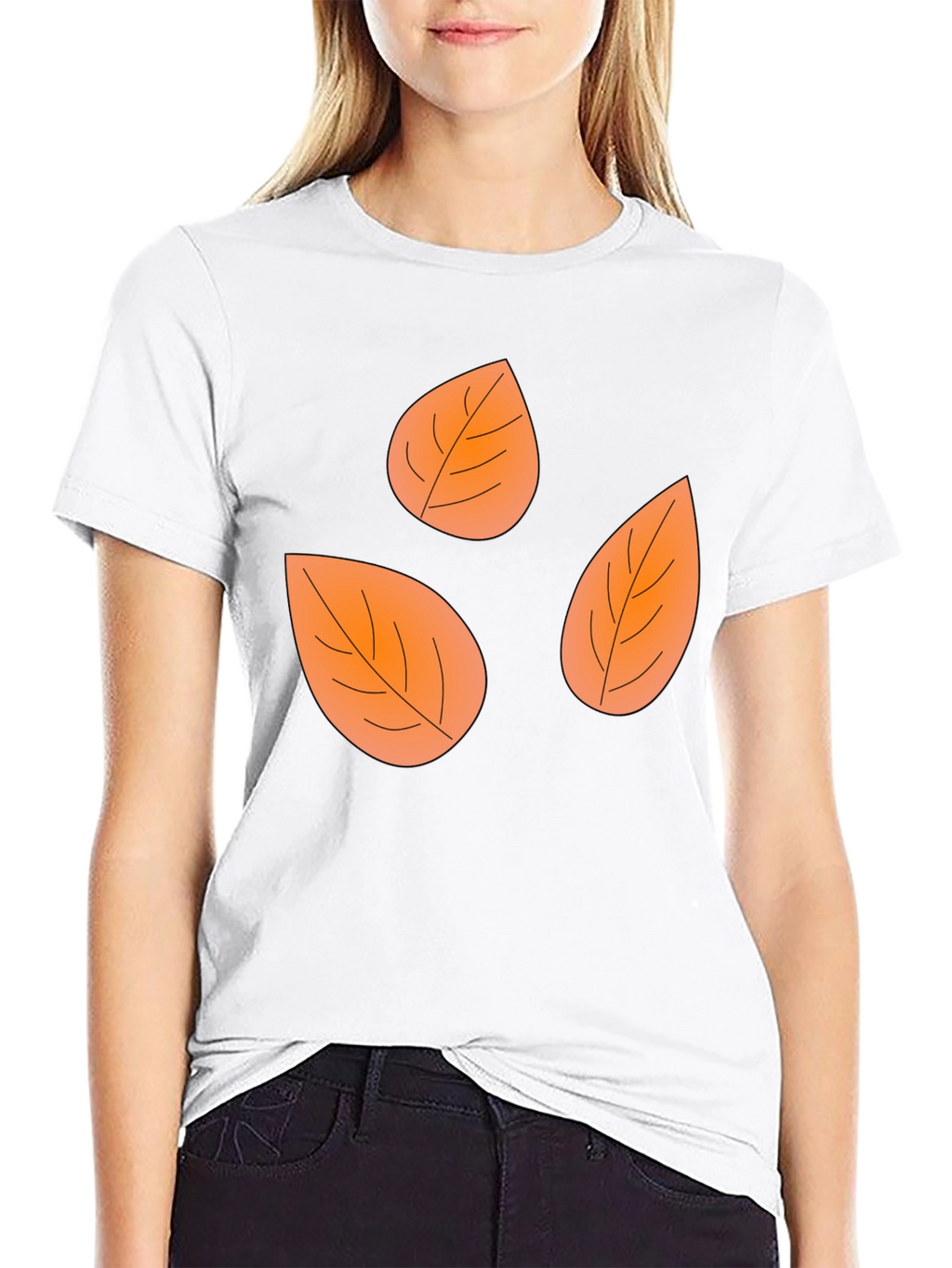 Fall Leaves Black Graphic Tee Shirt
