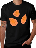 Fall Leaves Black Graphic Tee Shirt