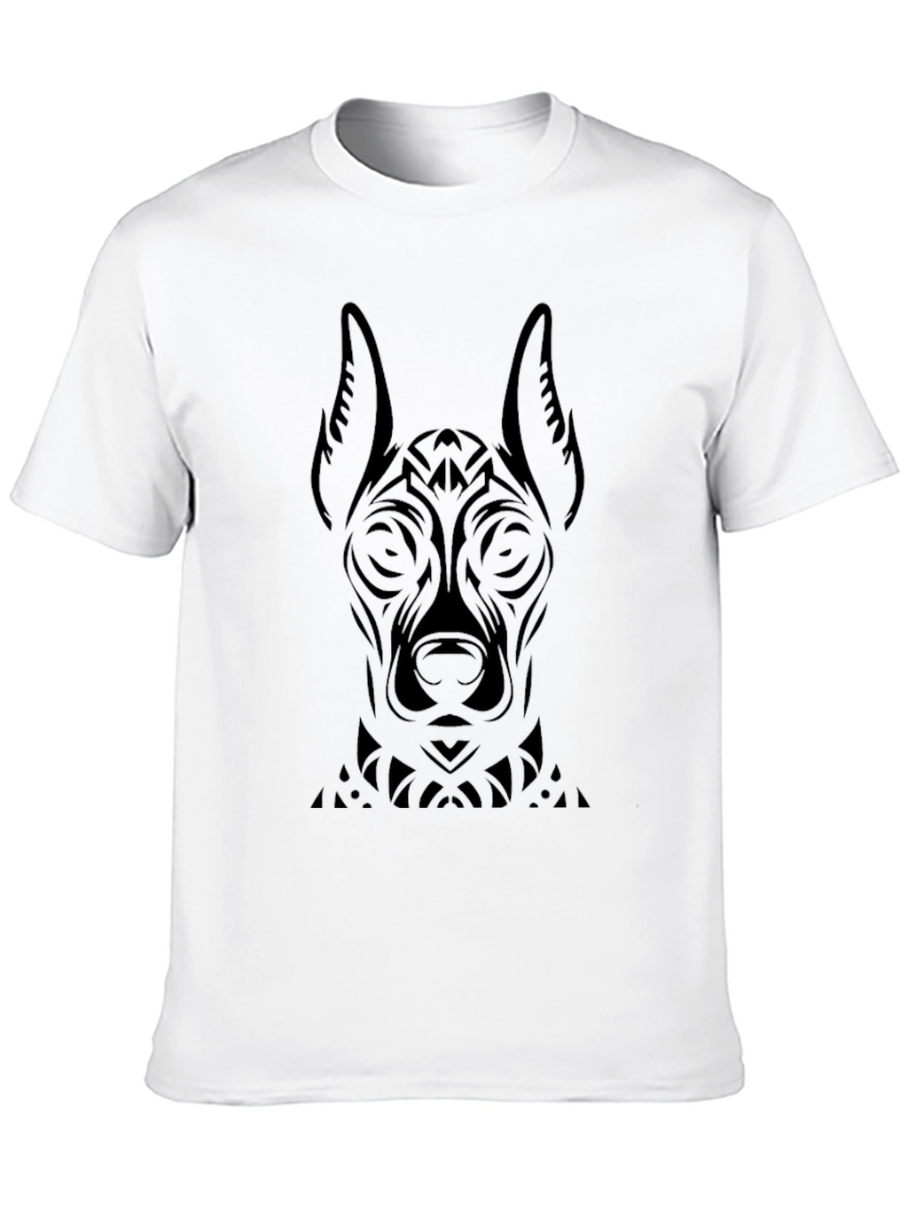 Tribal Dog Graphic Black T-Shirt