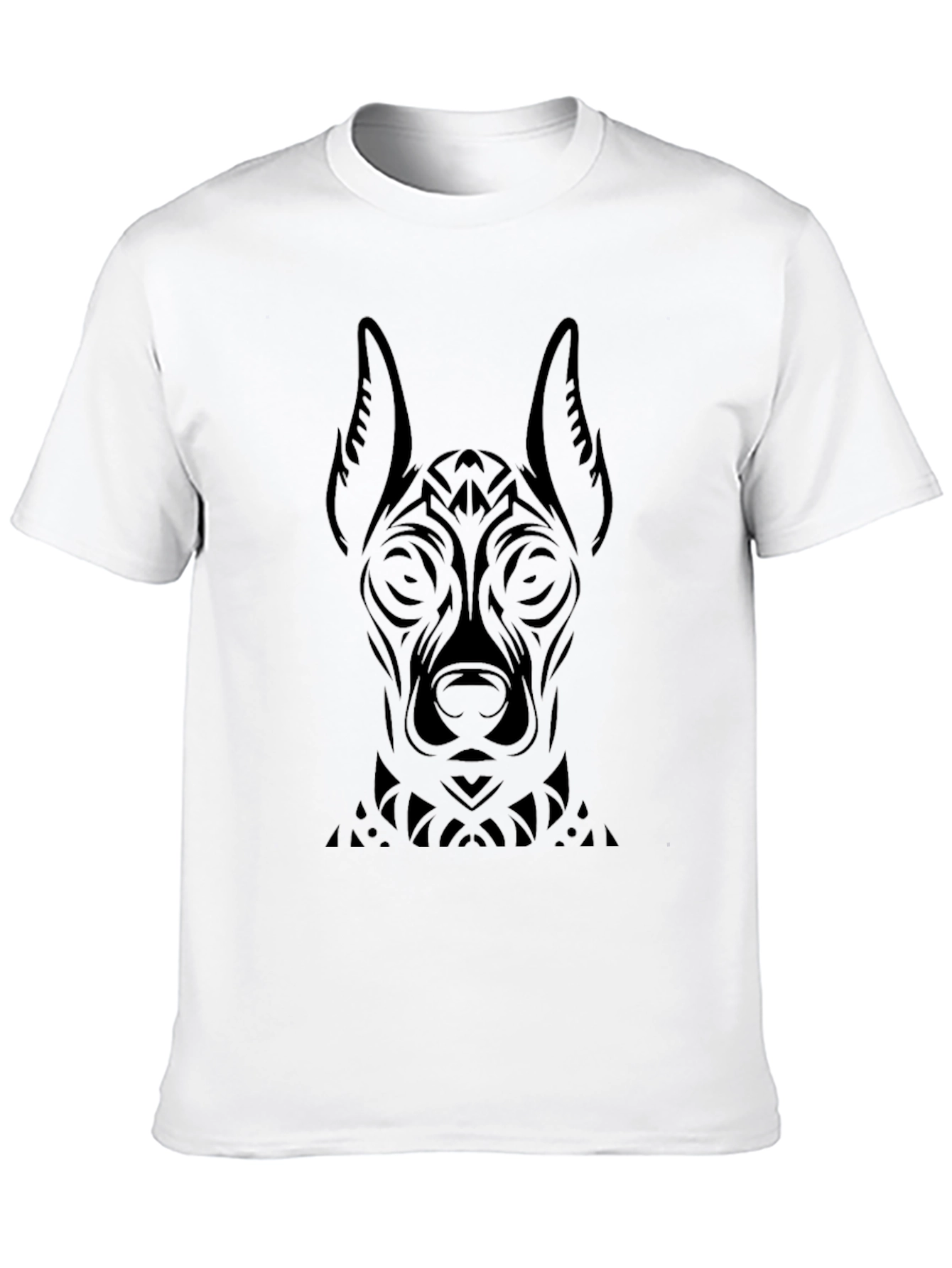 Tribal Dog Graphic Black T-Shirt