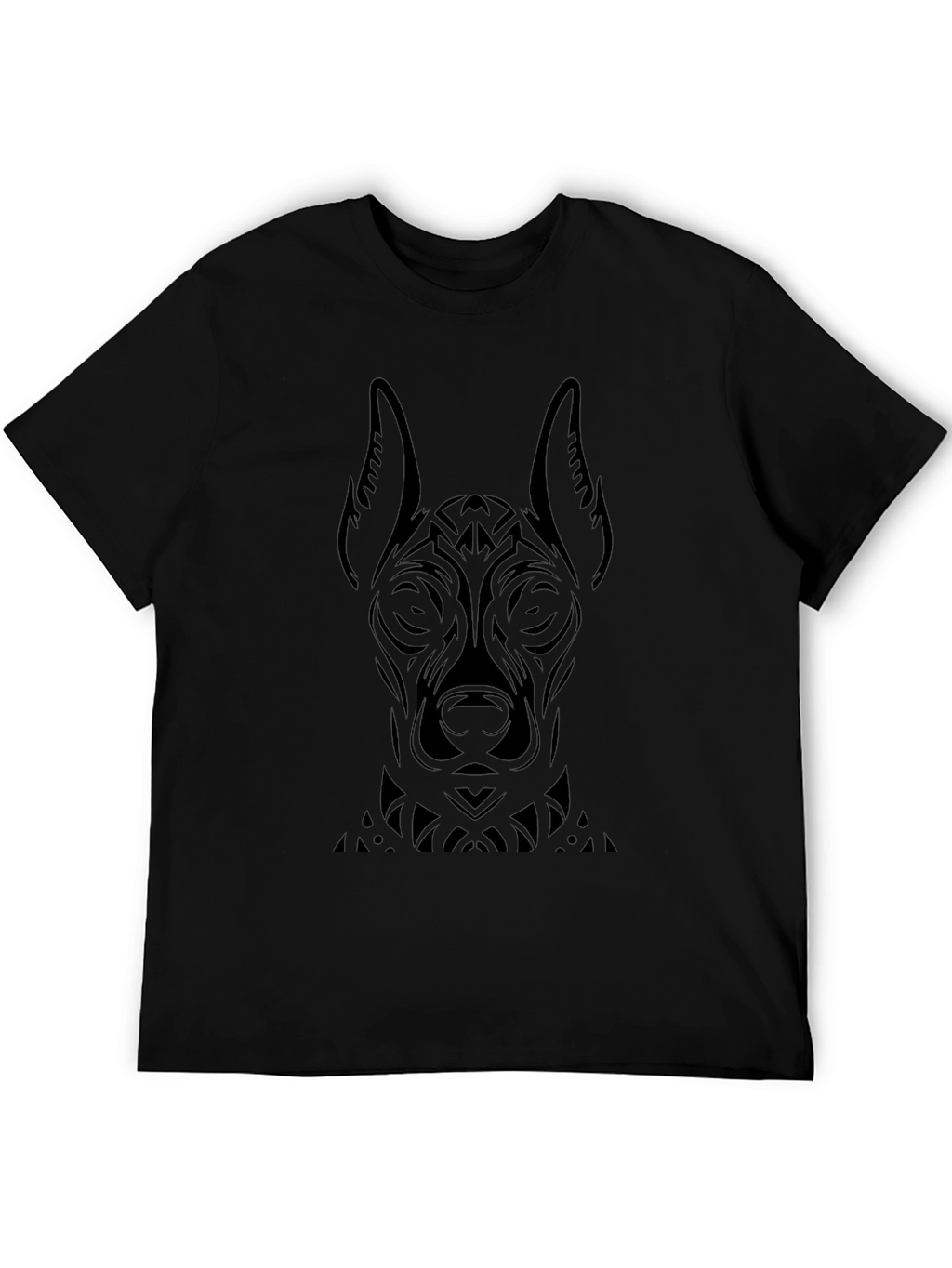 Tribal Dog Graphic Black T-Shirt